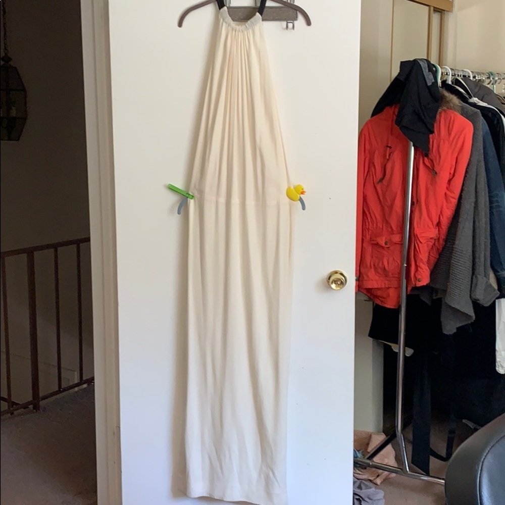 Cream Long Drape Dress